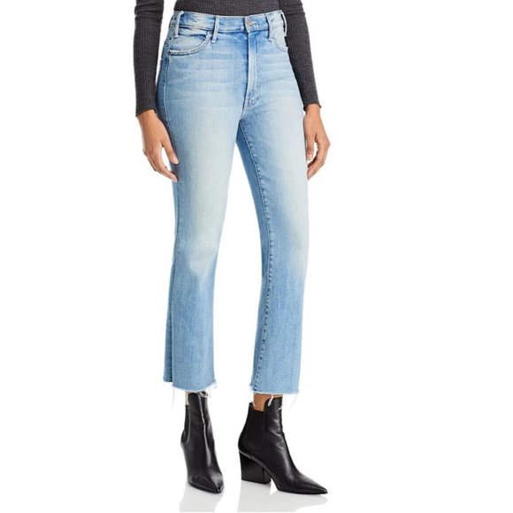 MOTHER Denim - Mother The Hustler Ankle Fray Jeans Au Revoir Flare Raw Hem Size 31 NWT